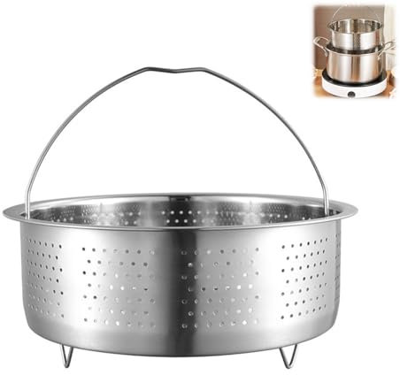 Docache Inserto per vaporiera, Inserto per pentola in Acciaio Inox da 17,5 cm Vaporiera in Acciaio Inox per pentole Pentola a Pressione Cottura a Vapore di Verdure Frutta Uova