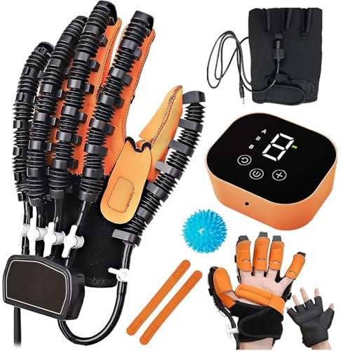 SJMDMZD Rehabilitation Robot Glove Hand Exercise Tool, Stroke Hand Splint Recovery Equipment, Fingers Strength Training Device for Finger Flexion Correction Left L