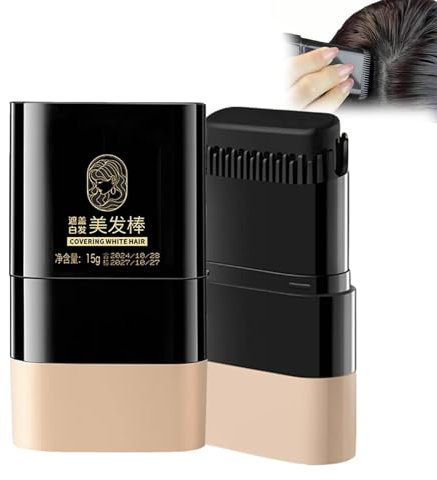 Instant Hair Color Stick mit integriertem Kamm, Haarfarbe Stift für Graue Haare, Sofortiger Haarfarbenstift, Haarfärbekamm, Wasserfester&Schweißfester Haarfärbestift für alle Haar (A-Schwarz)