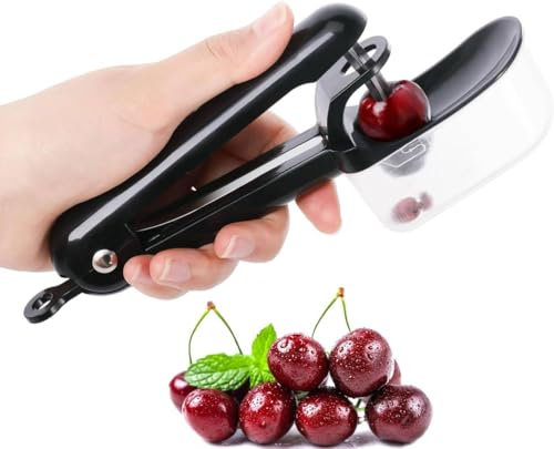 Generic Cherry Pitter, Stainless Steel, Black, Easy to Use & Clean, Time Saver, Multi-Functional, Food Grade Safe
