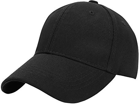 Qchomee Children's Solid Color Cotton Baseball Cap Boys Age 4-8 Years Adjustable Snapback Hat Travel Sports Beach Sun Protection Hat Trucker Flat Party Dressing Hat Black