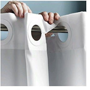 VINN DUNN Stripe Quickfit Hookless Shower Curtain,Anti Bacterial And Anti Mildew Shower Curtain Material,71 x 71 Inch|100% Treated Polyester，No Curtain Rings Required