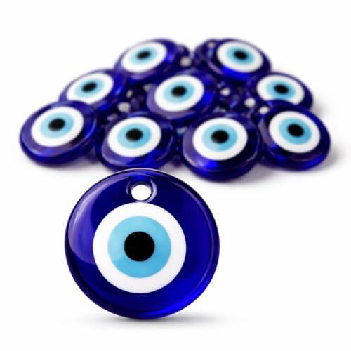 Perlin Nazar Boncuk 10 stycken 3 cm turkiska lyckobringare onda ögat blått glas hänge mini väggdekoration dörrdekoration bil spegel presentset