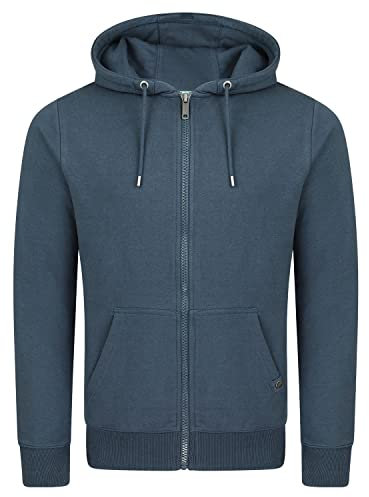 riverso Herren Kapuzenjacke RIVNils Sweatjacke Sweatshirt Kapuzenpullover Hoodie Kapuze Reißverschluss Basic Einfarbig Baumwolle Blau 5XL, Größe:5XL, Farbe:Navy (19400)