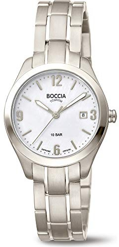 Boccia Damen Armbanduhr Titan mit Saphirglas 30 mm Silber