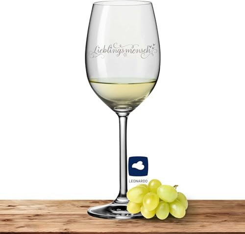 Deitert Leonardo Weißweinglas Daily 370ml Lieblingsmensch Kaligrafie