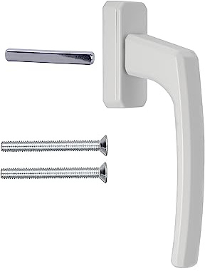 Stahlia ergonomische Fenstergriffe weiß Standard Aluminium 1 Stück Terassentürgriff außen Fenstergriffe Balkontürgriff Rasterolive Griff für Fenster Balkontür Terrassentür Griff Griff Balkontür außen