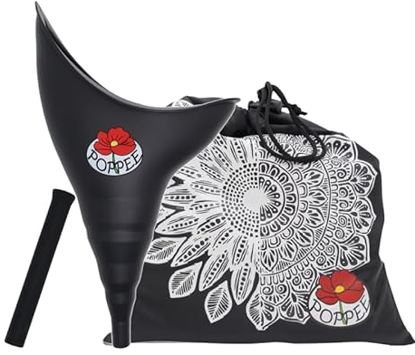 Urinella für Frauen | gewinnen Sie Freiheit, Komfort und Hygiene | Taschenurinal für Damen | im Stehen und weiblich Bleiben | Befreien Sie Sich von der Zwangshaltung der Hocke (Schwartz)