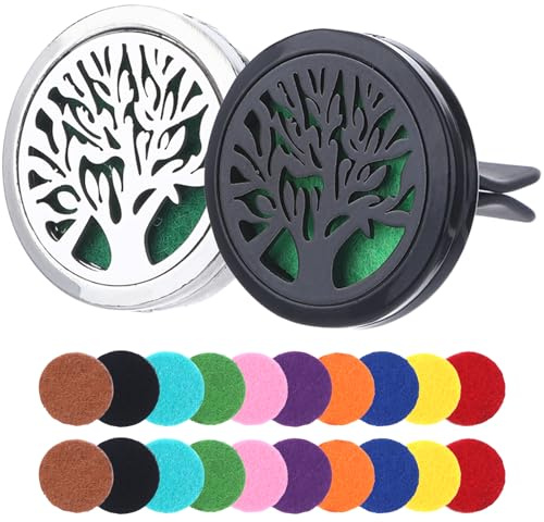 2 unidades de aromaterapia para coche, difusor de aceites esenciales, difusor de aceite esencial para coche, ambientador de coche con 20 almohadillas de recarga para coche, otros lugares de interior