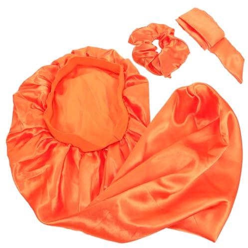 TOGEVAL 1ensemble Bonnet Satin Pour Cheveux Bouclés Et Tressés Ruban Et Élastique Pour Confort Optimal Pendant Sommeil