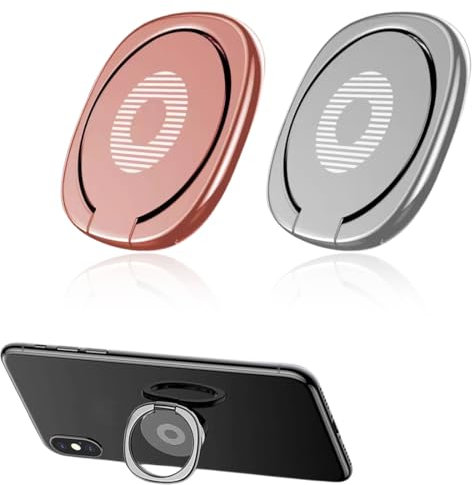 2 Piezas Anillo Soporte para Movil 3 mm Ultrafino, Anillo para Teléfono Móvil, El Soporte del teléfono móvil Giratorio de 360 Grados es Adecuado para Smartphone Tablet (A)