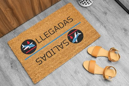 stargrafic Felpudos Originales y Divertidos de Fibra de Coco Natural. (llegadas y Salidas)