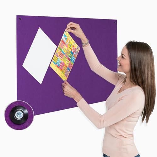 Frameless Fire-Retardant Purple Noticeboard, 800 X 540 mm | Fully compliant with fire safety regulations UK manufactured for assured quality & years of use accepts pins/staples