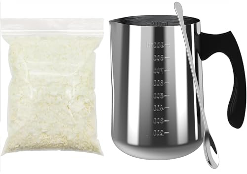 ZIONYA 1 l vaxsmältkruka med 15 cm sked, aluminiumsmältkruka med värmebeständigt handtag för ljustillverkning
