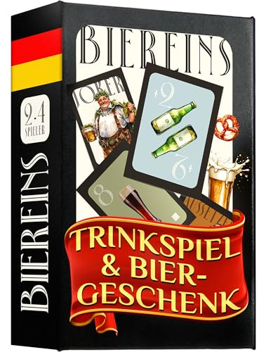 kiwiboxx BierEins - Gioco di carte divertente per bere e birra per uomini – Set regalo da uomo, gioco per feste per adulti, idea regalo per amici