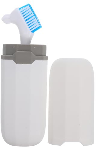 UPKOCH Étui De Voyage Porte-brosses à Dents Pour Prothèses 2 Pièces Bleu Et Blanc, Rangement Portable Hygiène Bucco-dentaire, Kit Nettoyage Dentaire, Usage Voyage Professionnel Et Extérieur