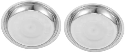 SHINEOFI Lot de 2 Set de Gamelles Peu Profondes en Acier Inoxydable Brillant 253 CM pour Chiens et Chats Gamelle d'eau et Nourriture pour Chiots en Sevrage Facile à Nettoyer Adaptées à