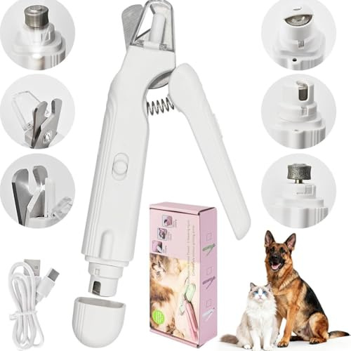 FARYODI Forbici luminose Pro, 2 in 1 a LED, per cani e gatti, ricaricabili, con paraspruzzi e schermo, cura sicura delle zampe senza paura per animali domestici
