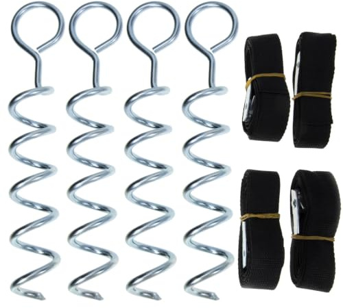 SEWACC Ancre de Tente en Acier Spiralée Résistante à l'usure pour Chien et Camping, Fixation Facile et Portable pour Usage Extérieur et Jardin, Accessoire Robuste