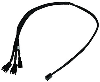 Phobya Y-Kabel 3Pin Molex auf 3X 3Pin Molex 60cm - Schwarz Kabel Lüfterkabel und Adapter