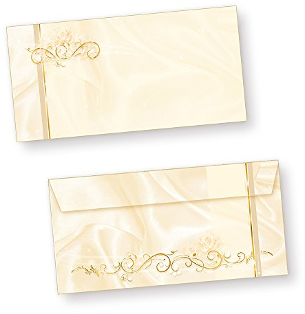 Briefumschläge creme (50 Stück) Elegante DIN lang Kuverts Umschläge für Einladungen Hochzeit