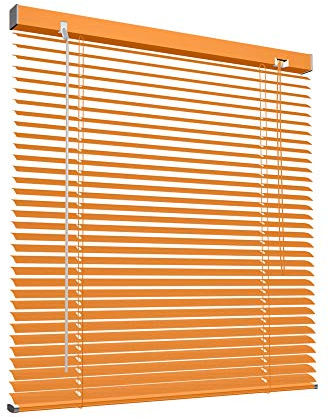Victoria M. Aluminium Jalousie 110 x 130 cm, holzhell, Jalousie ohne Bohren, inkl. Klemmclips