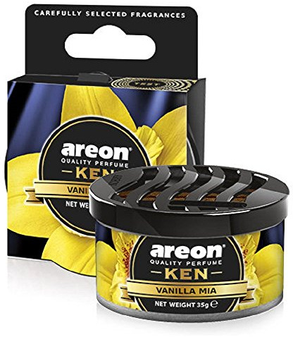AREON Ken Désodorisant Voiture Vanille Mia Maison en Pot Couvercle Ventilé Réglable 3D (Vanilla Mia Lot de 1)