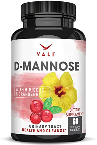 VALI D-Mannose 1000mg Urinary Tract Health Formula. Organic Cranberry Fruit Powder & Hibiscus. Healthy Bladder, Natural Cleanse, Fast Detox Flush, Herbal UT Function Support Pills. 60 Veggie Capsules