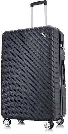 FLYMAX 55x35x20 Cabin Suitcase Carry on Suitcase Hard Shell Hand Luggage Cabin Bag Case Approved for Ryanair EasyJet 2 Small Fits 8kg 10kg 35 Litre Capacity + 3 Digit Lock + Telescopic Handle Luggage