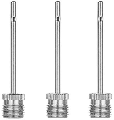 Ballpumpe Nadeln, 3 Stück Silber Ballpumpe Aufsatz, Ballpumpen Aufblasnadel für Fußbälle, Rugby-Bälle, Volleybälle, Netball-Bälle