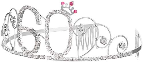 Balinco serre-tête couronne 18e / 20e / 25e / 30e / 40e / 50e / 60e anniversaire Joyeux anniversaire cristal strass couronne ornements mariage bandeau cheveux peigne bandeau pour les femmes