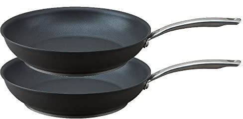 Circulon Excellence Nonstick Frying Pan Twin Pack Frying Pans Non-Stick | Aluminium Dishwasher-Safe Black Induction Frying Pan Set with Stainless Steel Handles
