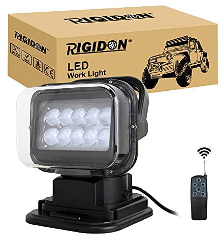 RIGIDON 38W 3800LM Led strahler außen mit fernbedienung, Led arbeitsscheinwerfer mit magnetfuß, Spot offroad beleuchtung für Auto ATV, Traktor, LKW, 4x4, Boot,6000K led suchscheinwerfer, arbeitslicht