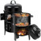 HOMEVIBE 3 IN 1 Charcoal Smoker BBQ Grill With Thermometer Patio Camping Barbecue Outdoor