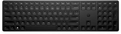 HP 450 Teclado Inalámbrico Programable QWERTY Español (Puerto USB-A, 20 Teclas Personalizables, hasta 6° de Inclinación, Windows 11, Windows 10) Color Negro