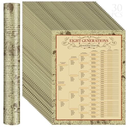 Sinload Stammbaum-Diagramme zum Ausfüllen von Ahnentafeln, 8. Generation, 255 Namensräume, Ahnentafeln, für Ahnentreffen, Familiengeschichte, 43,2 x 55,9 cm, 30 Stück