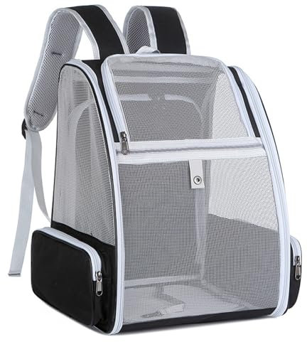 Katzenrucksack Hunderucksack, Faltbarer Katzens Transportrucksack Vollständig belüfteter Mesh Katzens Transportrucksack Schultertasche, Katzen Rucksack für Reisen, Spaziergänge und Wanderungen