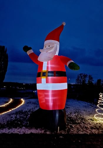 Riesen Babbo Natale gonfiabile con illuminazione LED - 400 cm - XXL Nikolaus Decorazione da giardino extra grande - Figura gonfiabile di Babbo Natale illuminata come decorazione natalizia