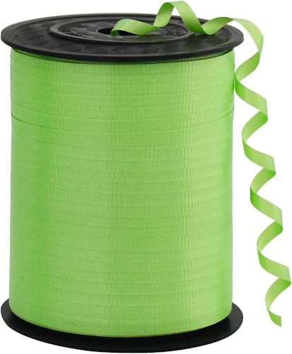 RIBBOOO Cinta de regalo verde de 450 metros, 5 mm, para decoración navideña, cierres de globos, envoltorio de regalo, decoración de bodas, cumpleaños, fiestas (500 yardas)