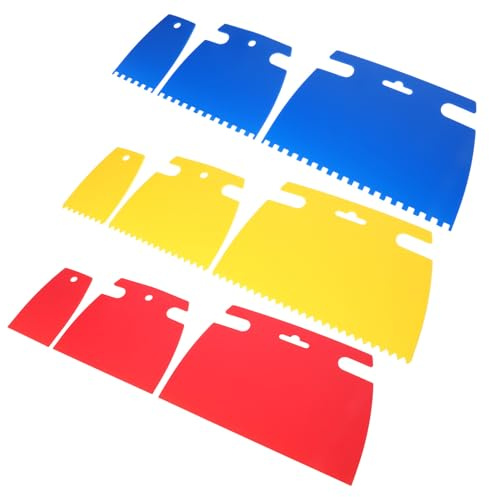 BESTonZON Raspadores de Plástico y Dientes Puntiagudos con Bordes Planos Juego de 9 Herramienta Ligera con Distribución Uniforme para Manualidades para Graffiti y Cerámica