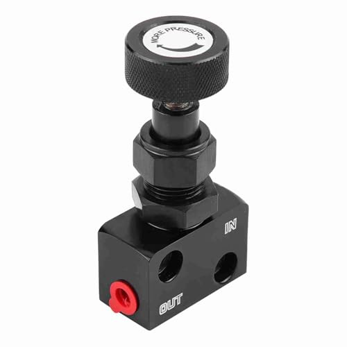 Universal Brake Proportioning Valve, Motorsport Brake Shut Off Valve with 150PSI to 1200PSI Pressure Regulator, Adjustable Brake Balance Control for Drifting Rally Track Day Cars (Black)