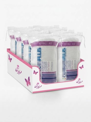 Dischetti Struccanti Ovali, 7x9 cm, Set da6 o 12 Confezioni da 40, per un Totale di 240 o 480 Pezzi, Ideali per la Detersione del Viso (Set da 12 Confezioni)