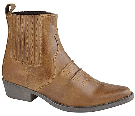 Gringos JONES Leather Ankle Cowboy Boots Distressed Black