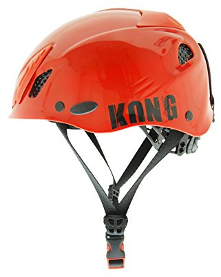 Kong. Mouse Sport. Casco da arrampicata, alpinismo, vie ferrate. Compatibile con cuffie e visiera. Casco di Sicurezza. CE EN 12492. 375g. Taglia Unica. Regolabile 52-64.cm. Made in Italy. Rosso