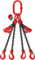 Dolezych DoKett 4-Strang Kettengehänge, verkürzbar, Güteklasse 8, 2 m Länge, Kette für Kräne, mit Gabelkopfhaken, 2360 kg Tragfähigkeit bis 45°, 1700 kg bis 60°, Rot