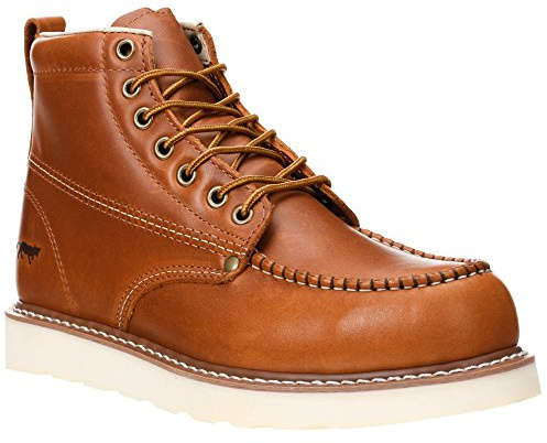 Golden Fox Work Boots 6 Men's Moc Toe Wedge Comfortable Boot for Construction (8.5 (D) M US, Brunn)