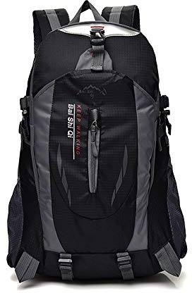 Cicilin Sac de randonnée 40L Sac à Dos Ultraléger Respirant Imperméable pour Vélo Randonnée Équitation Voyage Alpinisme (Noir)