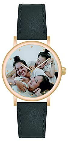 Memories Personligt armbandsur med ditt foto mode roséguld klocka för vänner och familj Made-in-Germany