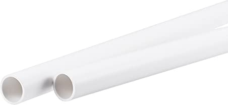 sourcing map Tube PVC Rigide Blanc Tuyau 11mm ID 13mm OD 50cm Tube Plastique PVC Pipe 2Pcs Pour Conduite d'Eau, Artisanat, Décoration, Manchon de Câble