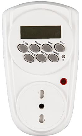 Minuterie de Prise électrique numérique, minuterie numérique, hebdomadaire programmable, Prise 16A, Prise de dérivation 10/16A (Numérique)